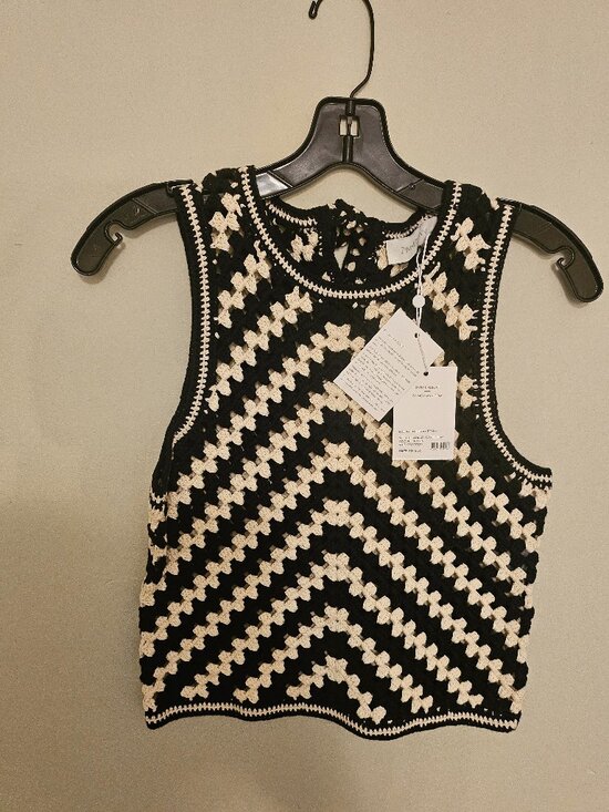Zimmermann Dresses & Skirts - Zimmermann Black and White Crochet Sleeveless Crop Woman Top